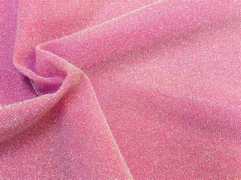 Pink Metallic Cotton Fabric 